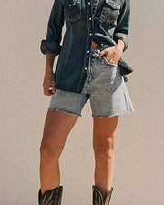 Wrangler Women's High Rise Cowboy Shorts in Blissful