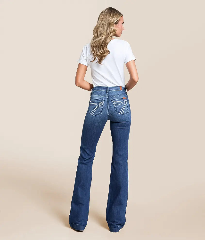7 for All Mankind DOJO Slim Illusion Trouser Stretch Jeans | Lake Blue
