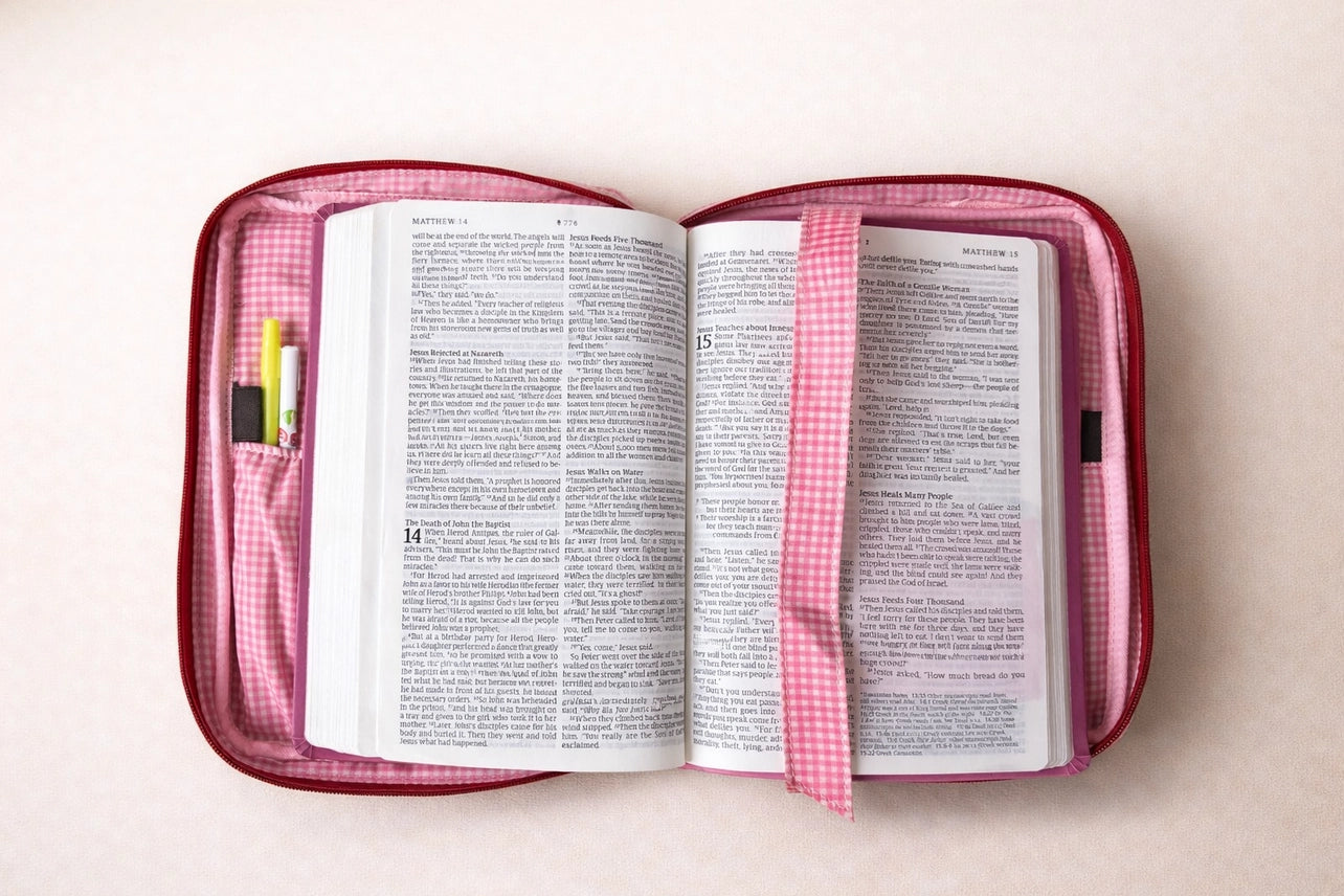 Quilted Bible Cover/Bible Case | Pink Western