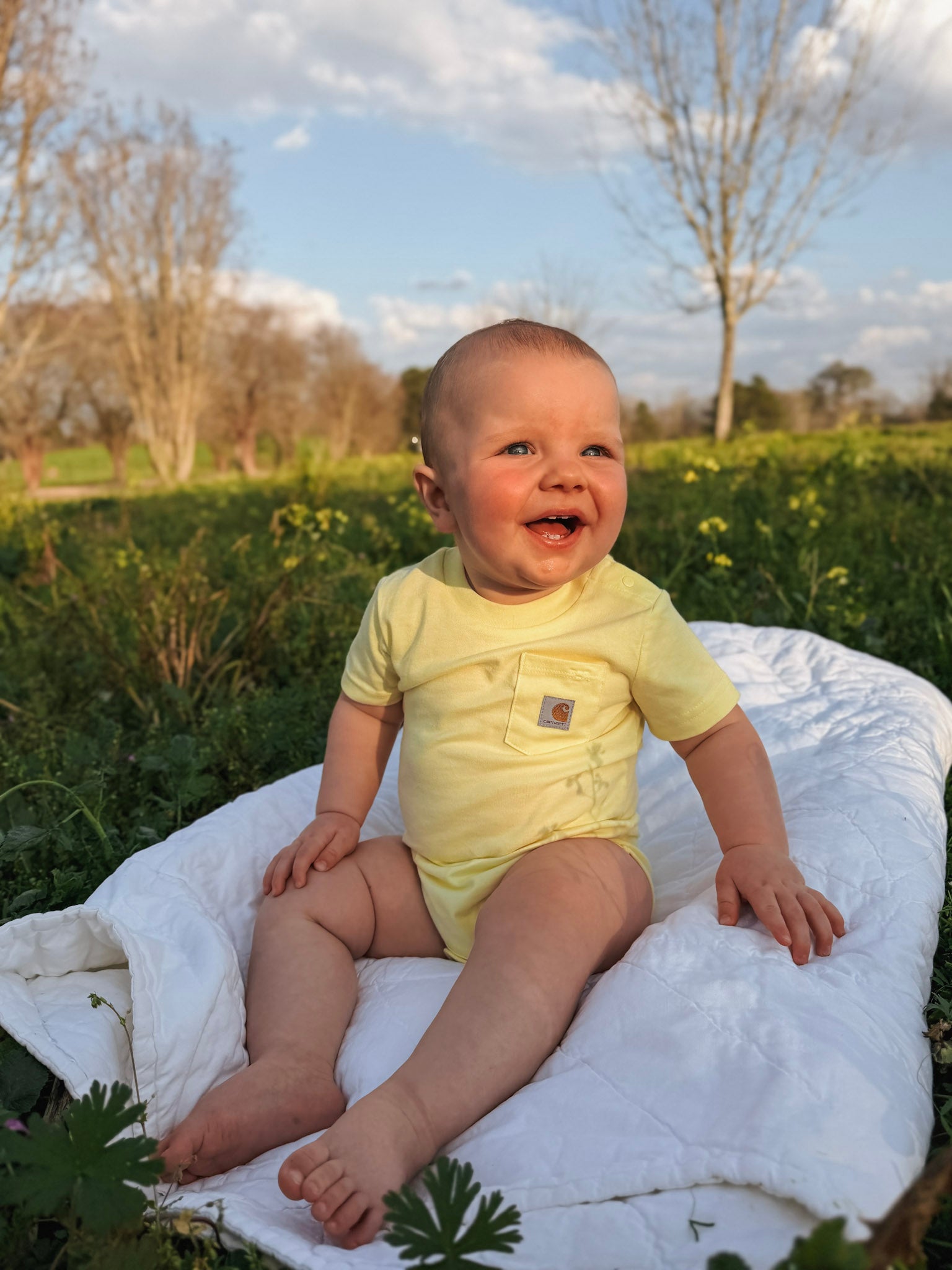 •Restock Coming Soon• Carhartt infant Bodysuit in Light Yellow