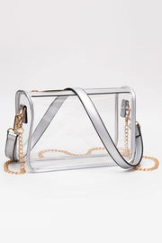 Clear Stadium Bag in Silver