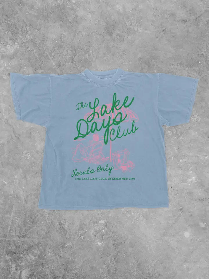The Lake Days Club T-Shirt in Blue