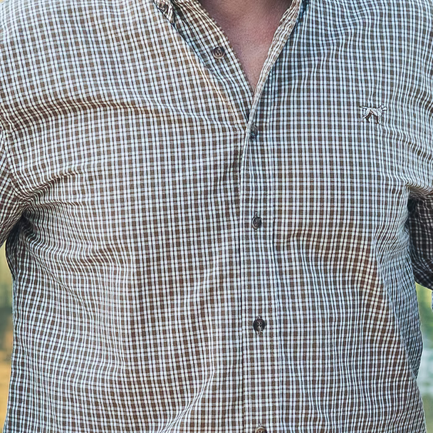 Fieldstone | Cedar Button Down in Golden Brown