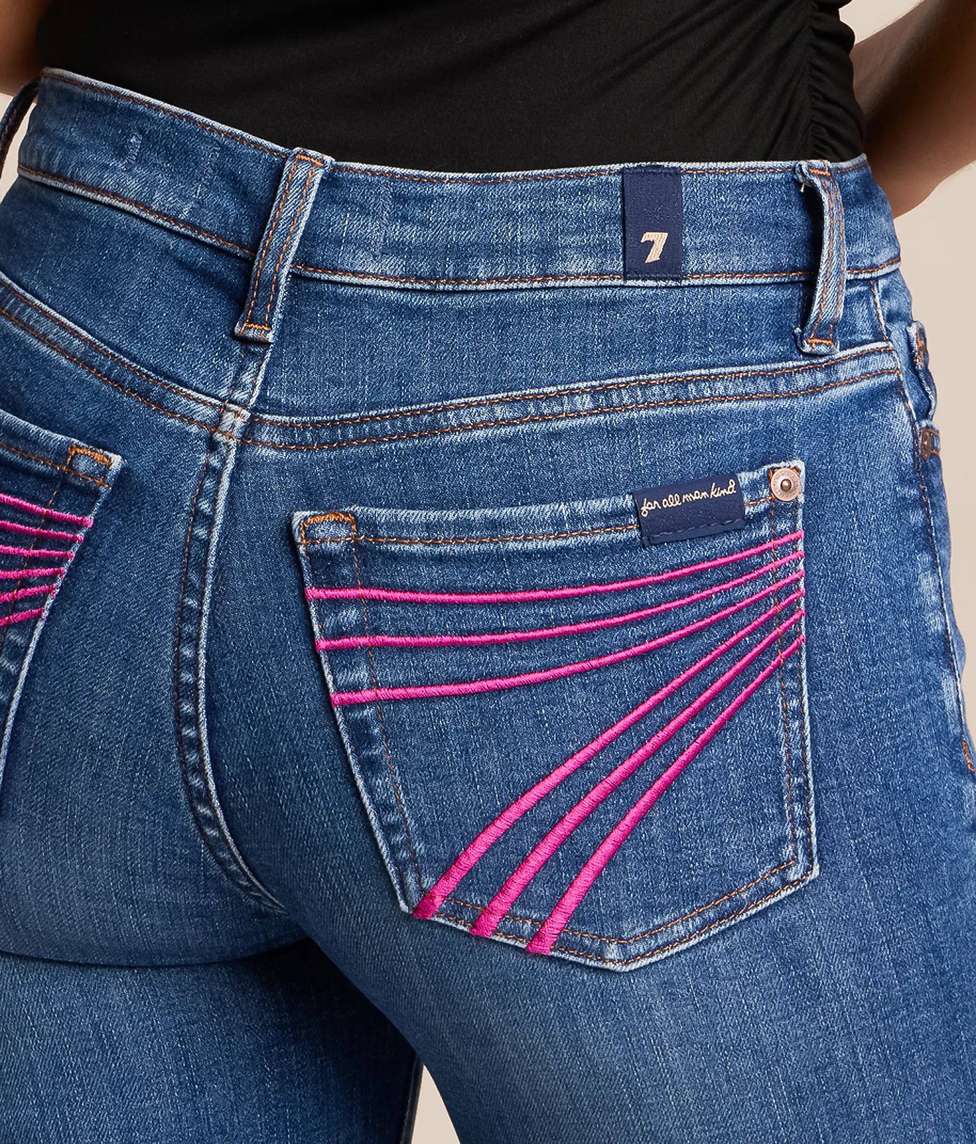 7 For All Mankind DOJO Slim Illusion Trouser Stretch Jeans | Moonwater Pink | 34"