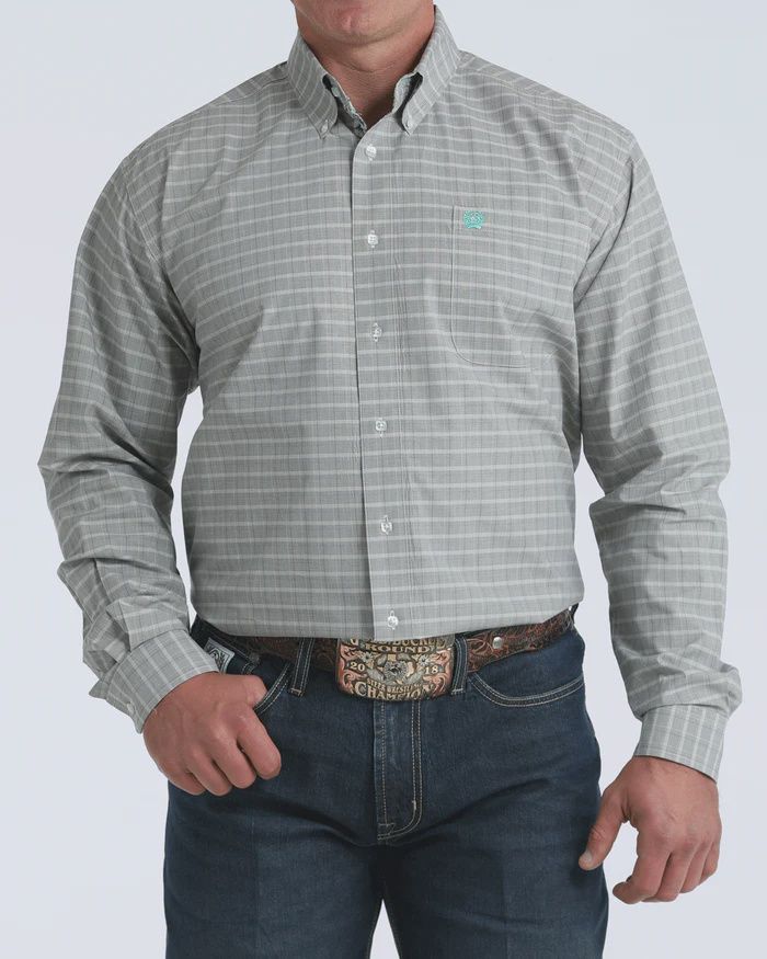Cinch | Men's Gray Plaid Button Up Shirt