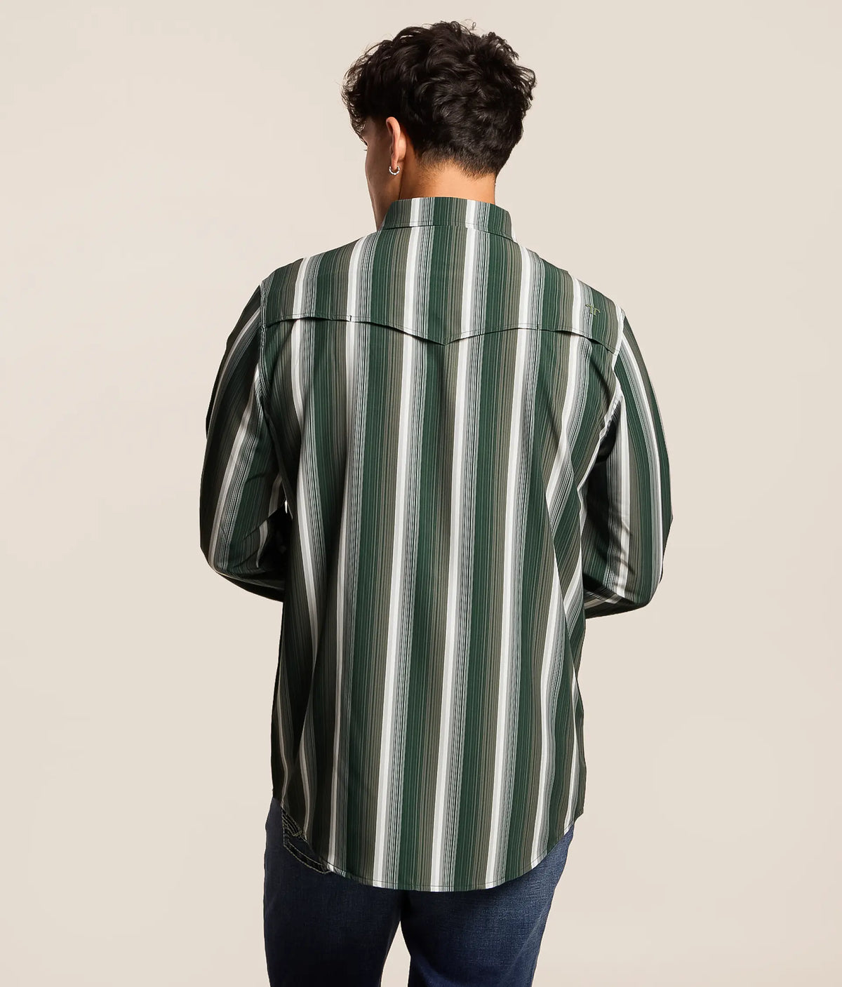 Ferrell | The Tristan in Black/Green - Long Sleeve Pearl Snap