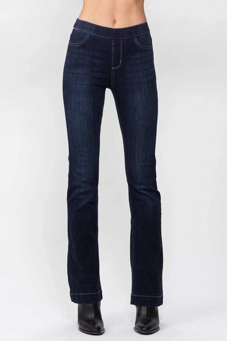 The Indie Comfort Pull On Flare Jeans