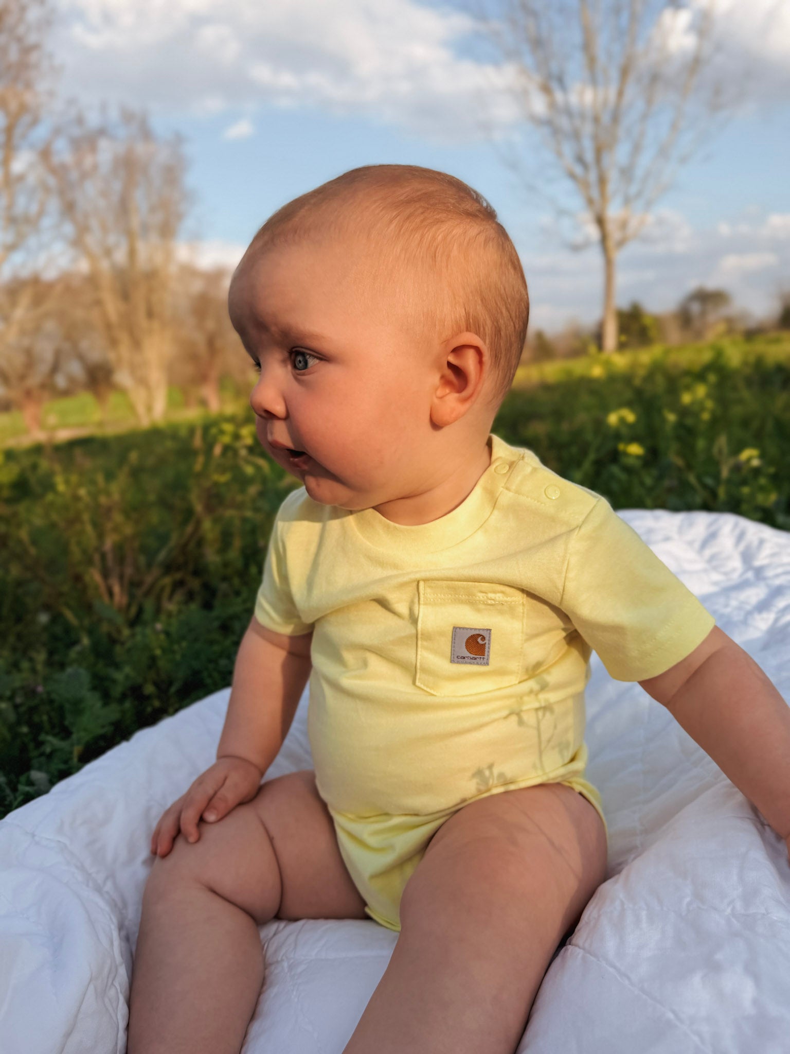 •Restock Coming Soon• Carhartt infant Bodysuit in Light Yellow