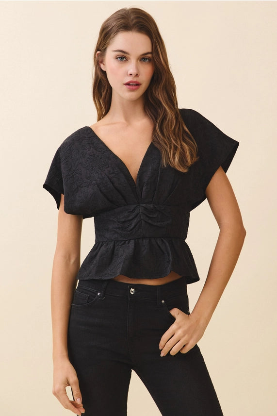 Little Black Peplum Top
