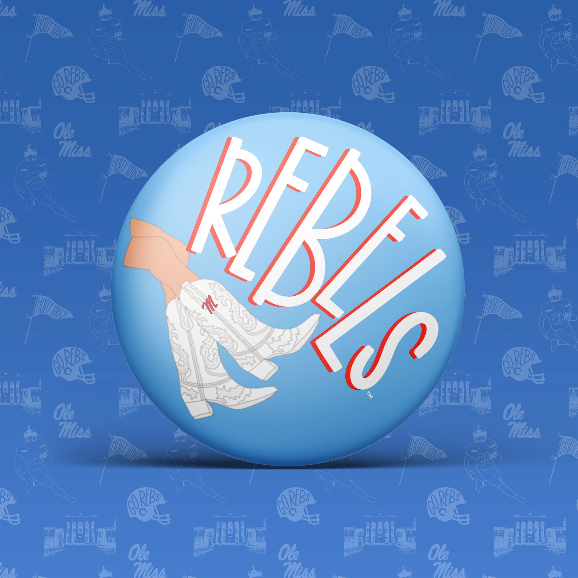 Rebels Boots Game Day Button