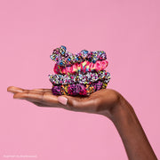 Lisa Frank X Kitsch Ruched Satin Scrunchies - Rainbow Leopard