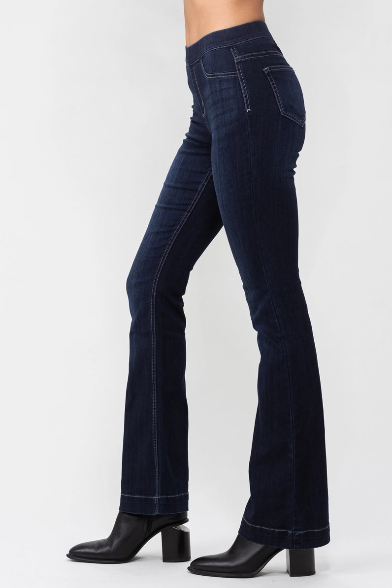 The Indie Comfort Pull On Flare Jeans