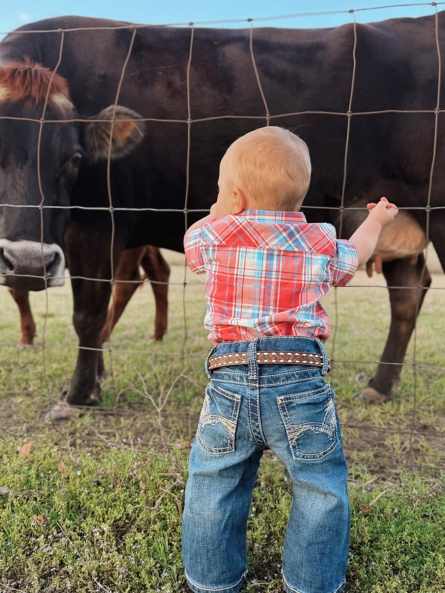 Carhartt Infant Woven Bodysuit in Red Plaid
