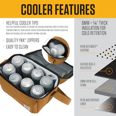 Carhartt Insulated 12 Can Lunch Cooler in Brown