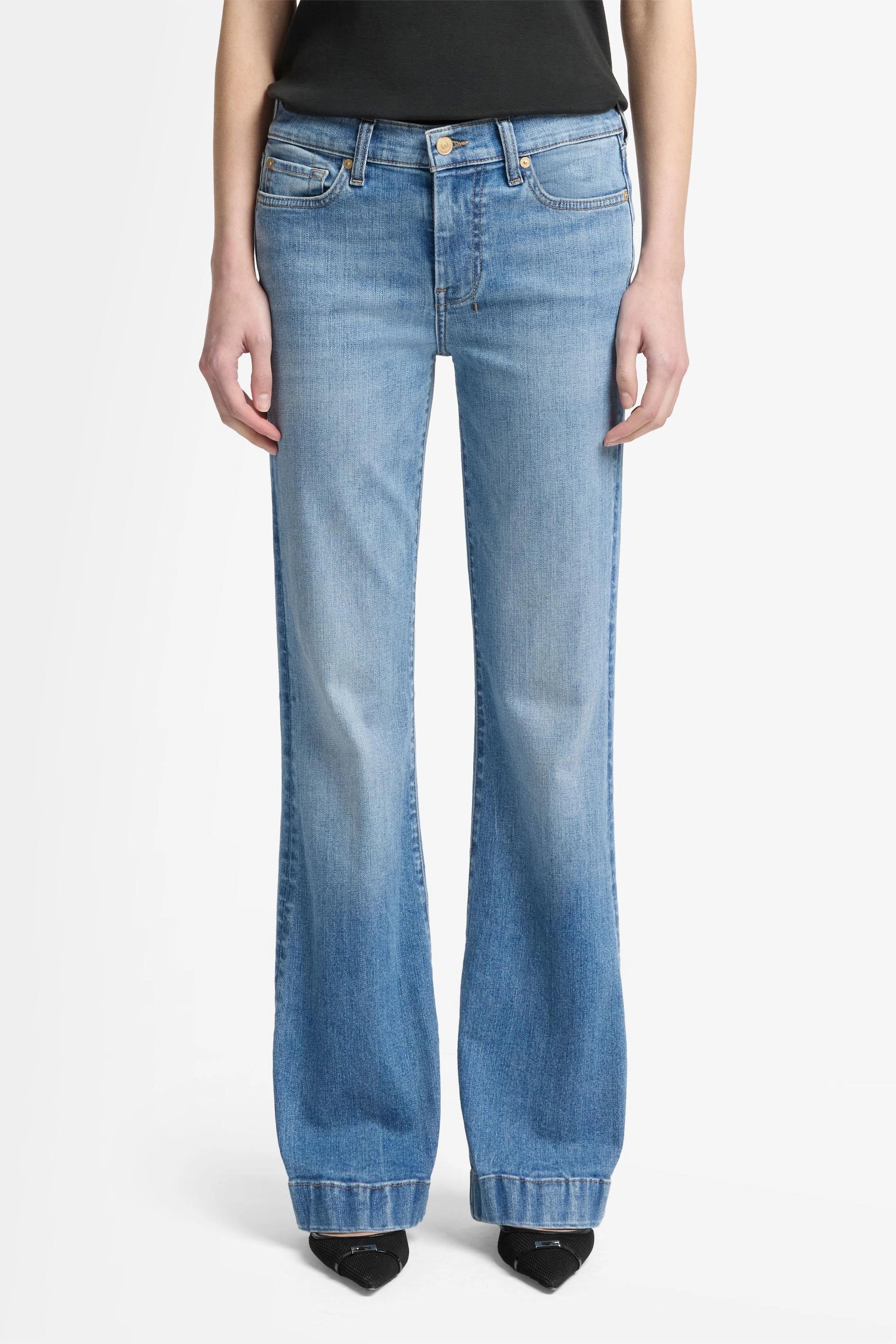 7 For All Mankind DOJO TAILORLESS SLIM ILLUSION PINE Mid Waist Flared Jeans