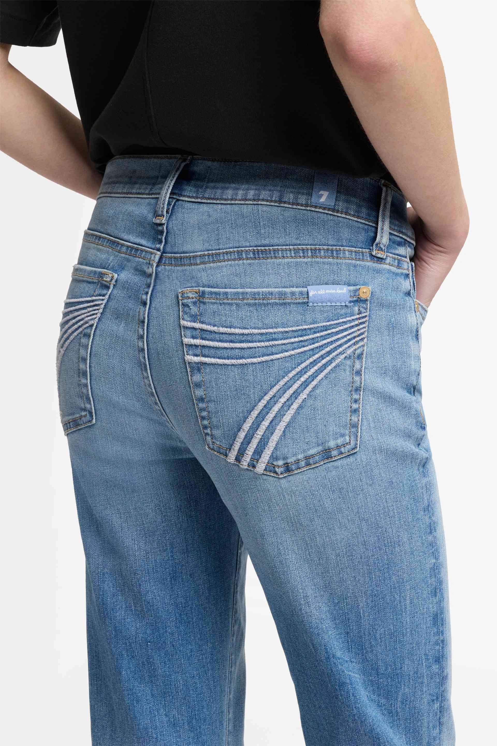 7 For All Mankind DOJO TAILORLESS SLIM ILLUSION PINE Mid Waist Flared Jeans