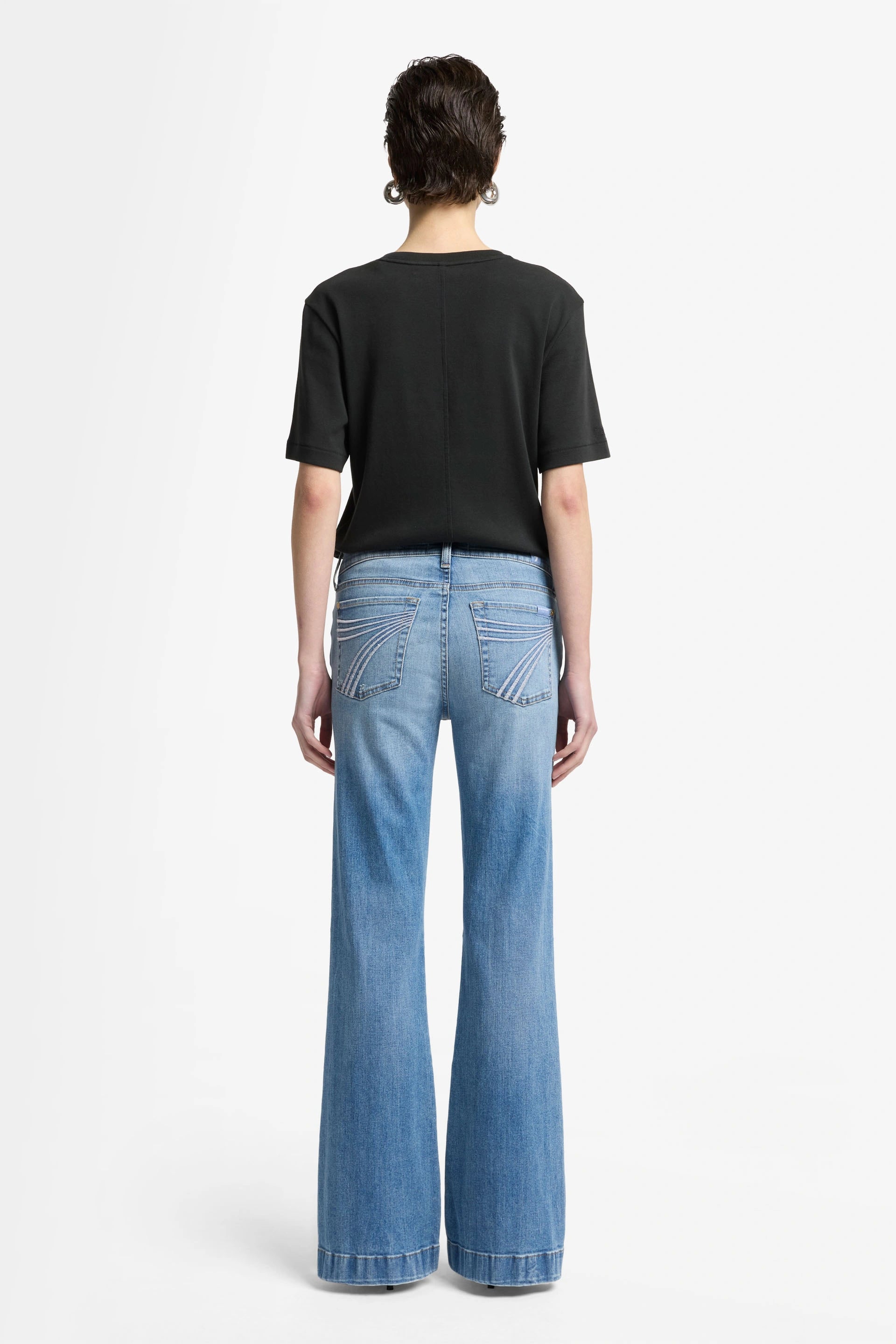 7 For All Mankind DOJO TAILORLESS SLIM ILLUSION PINE Mid Waist Flared Jeans