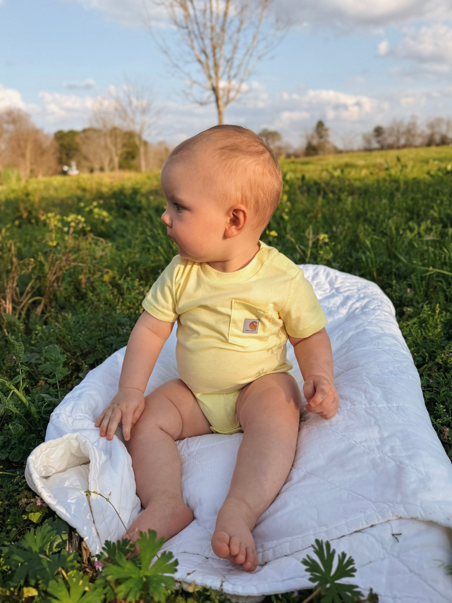•Restock Coming Soon• Carhartt infant Bodysuit in Light Yellow