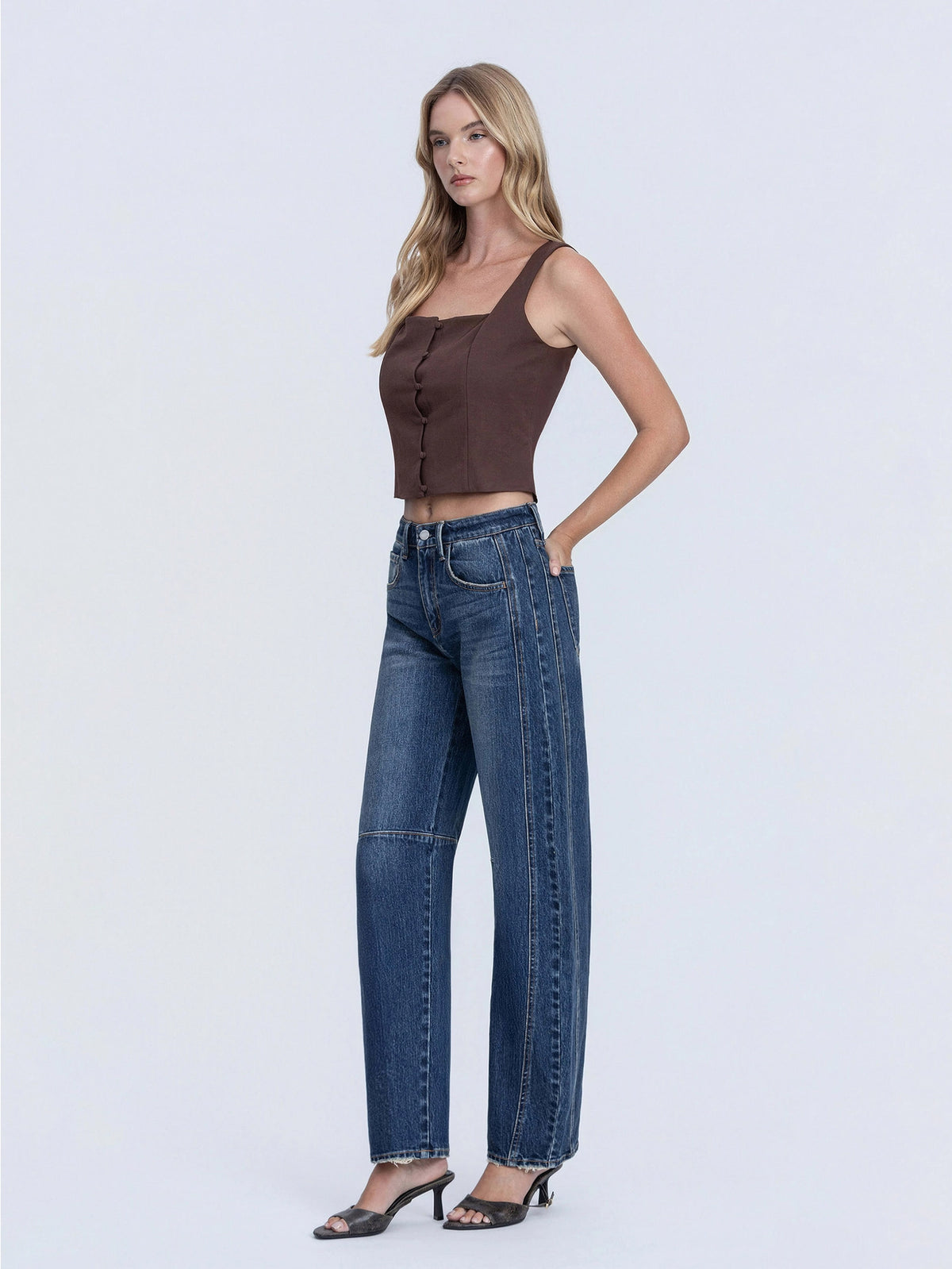 The Jade High Rise Barrel Jeans
