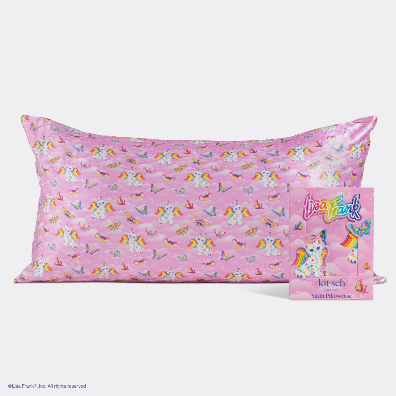 Lisa Frank X Kitsch King Satin Pillowcase - Angel Kitty™