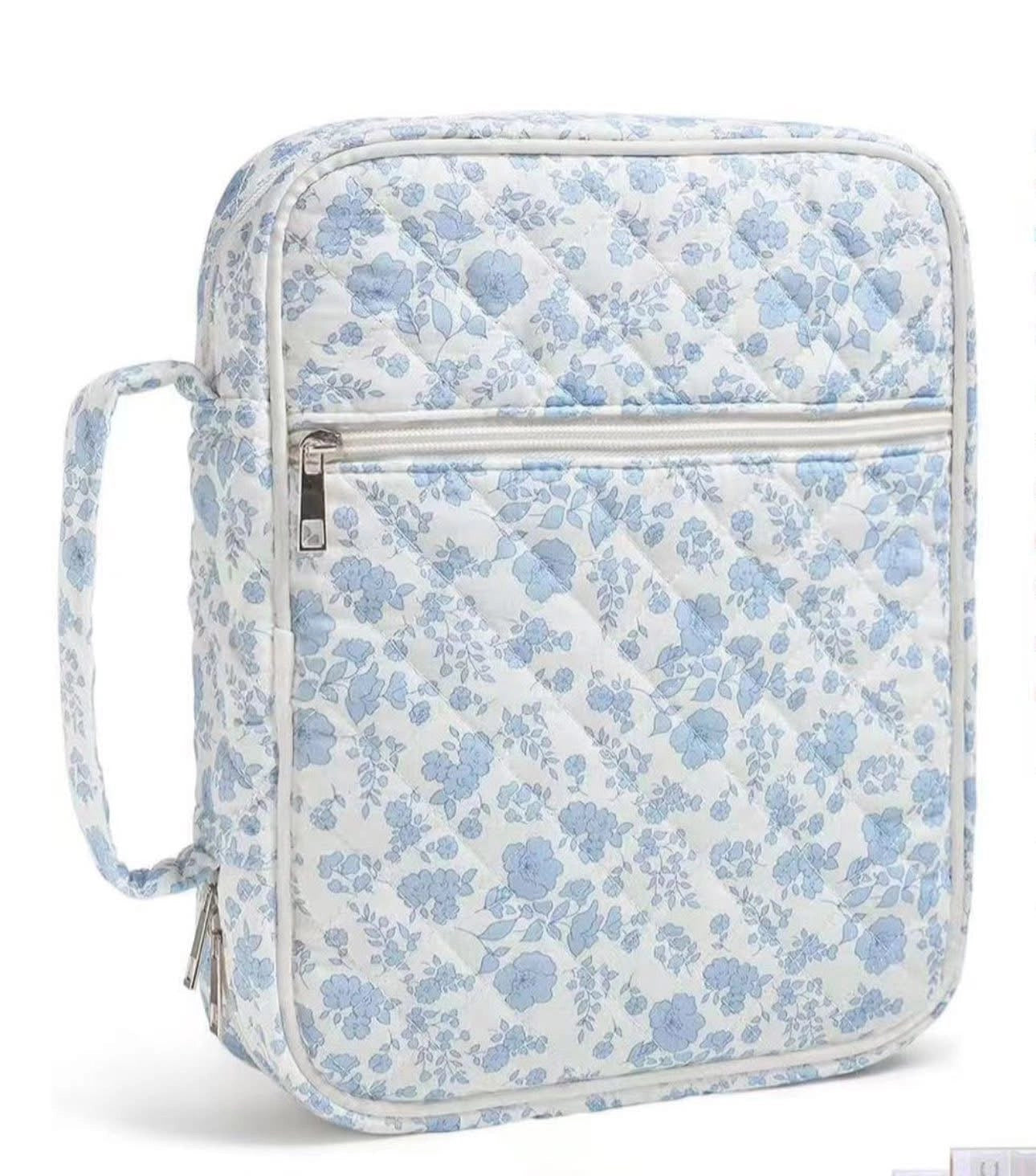 Noah Blue Floral Bible Case