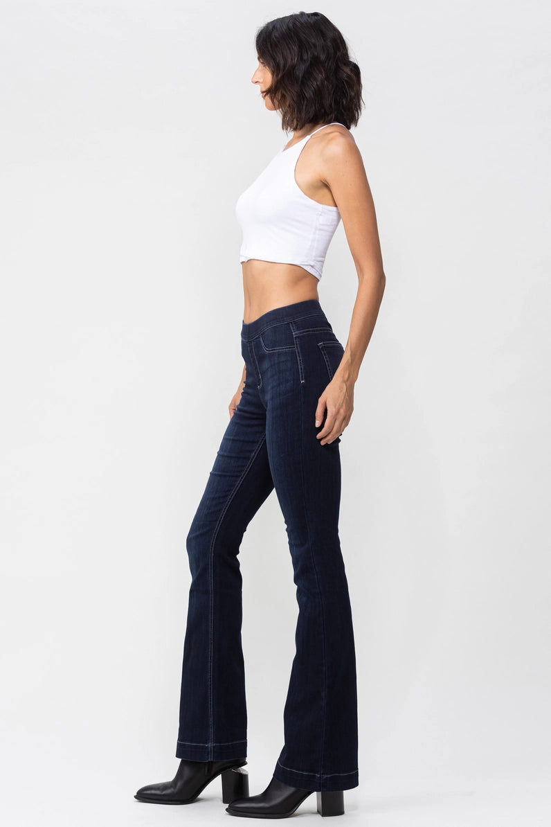 The Indie Comfort Pull On Flare Jeans