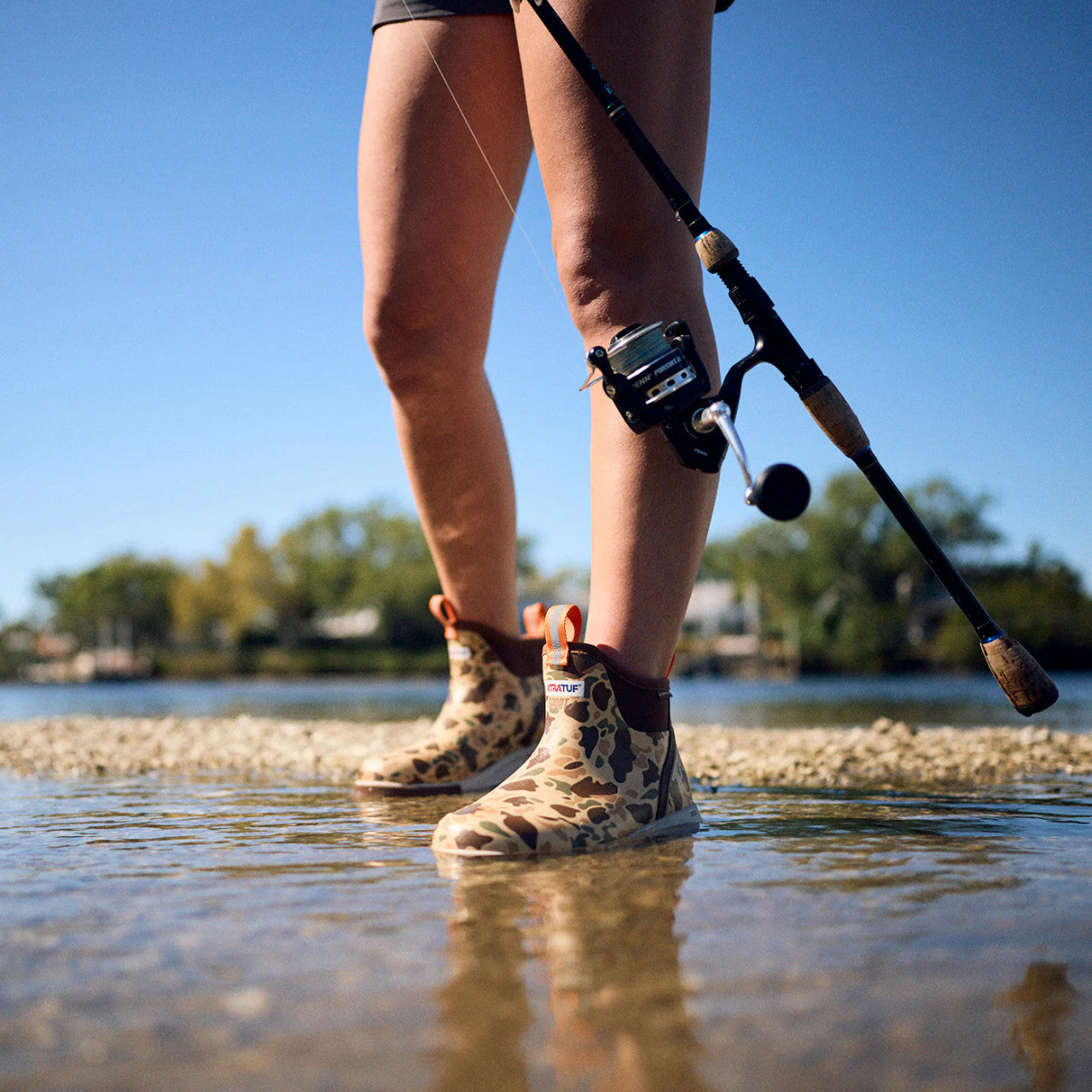 Women's Xtratuf Sport Ankle Deck Boot in Duck Camo