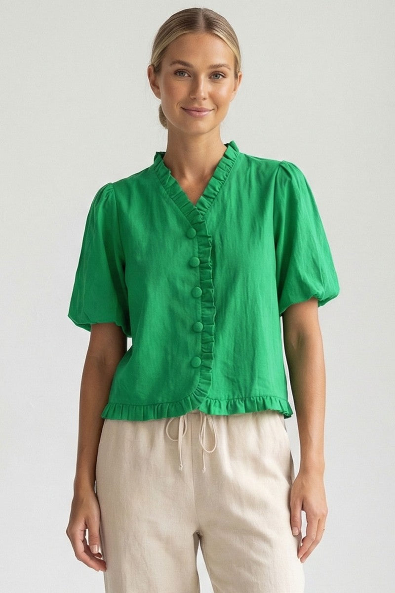 Everyday Charm Top in Green