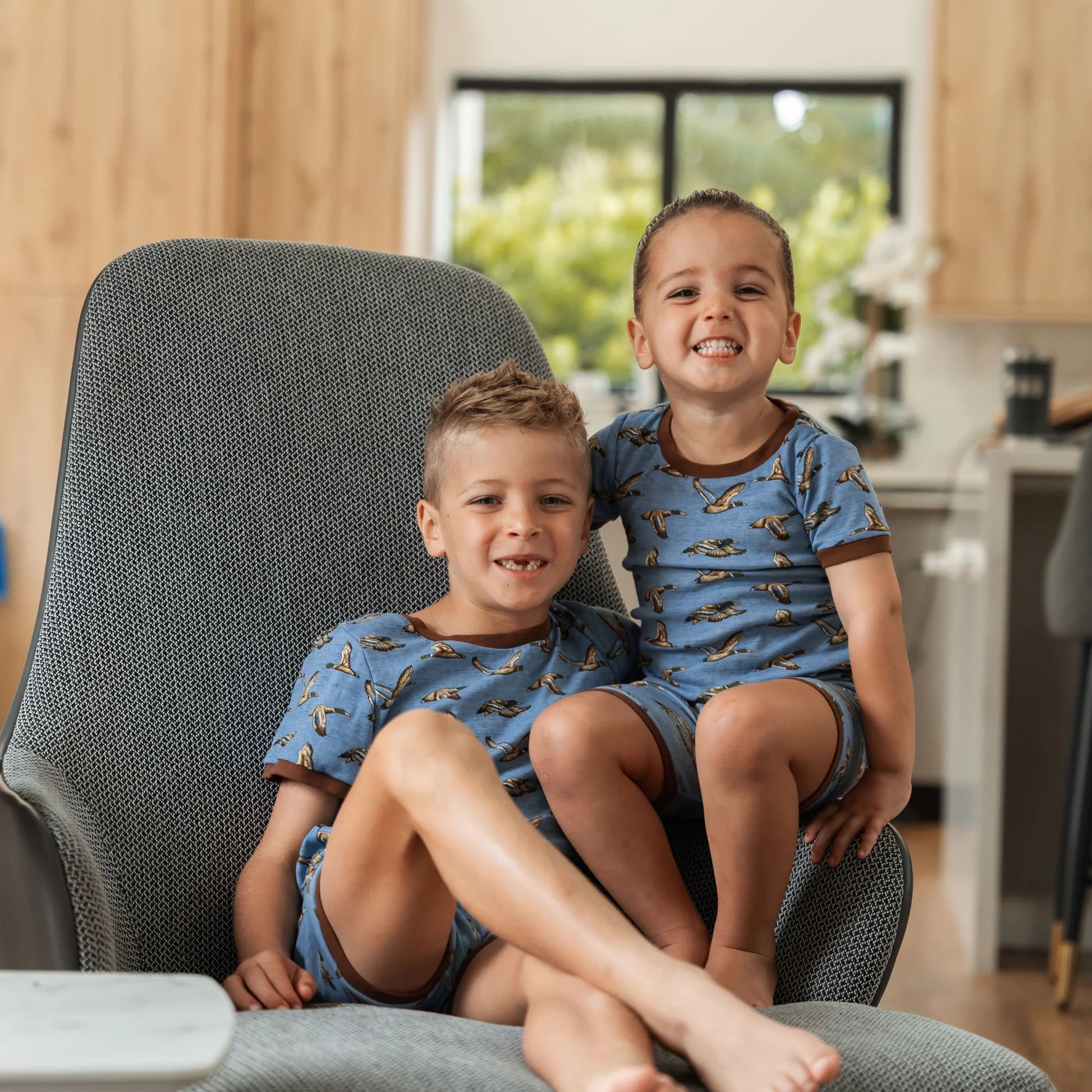 Burlebo Toddler & Youth Sleep Short Set - Jumbo Mallards Blue