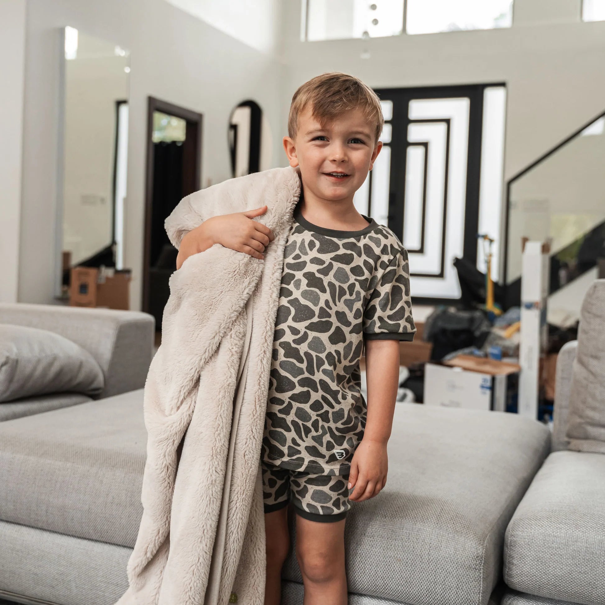 Burlebo Toddler & Youth Sleep Short Set - Classic Deer Camo