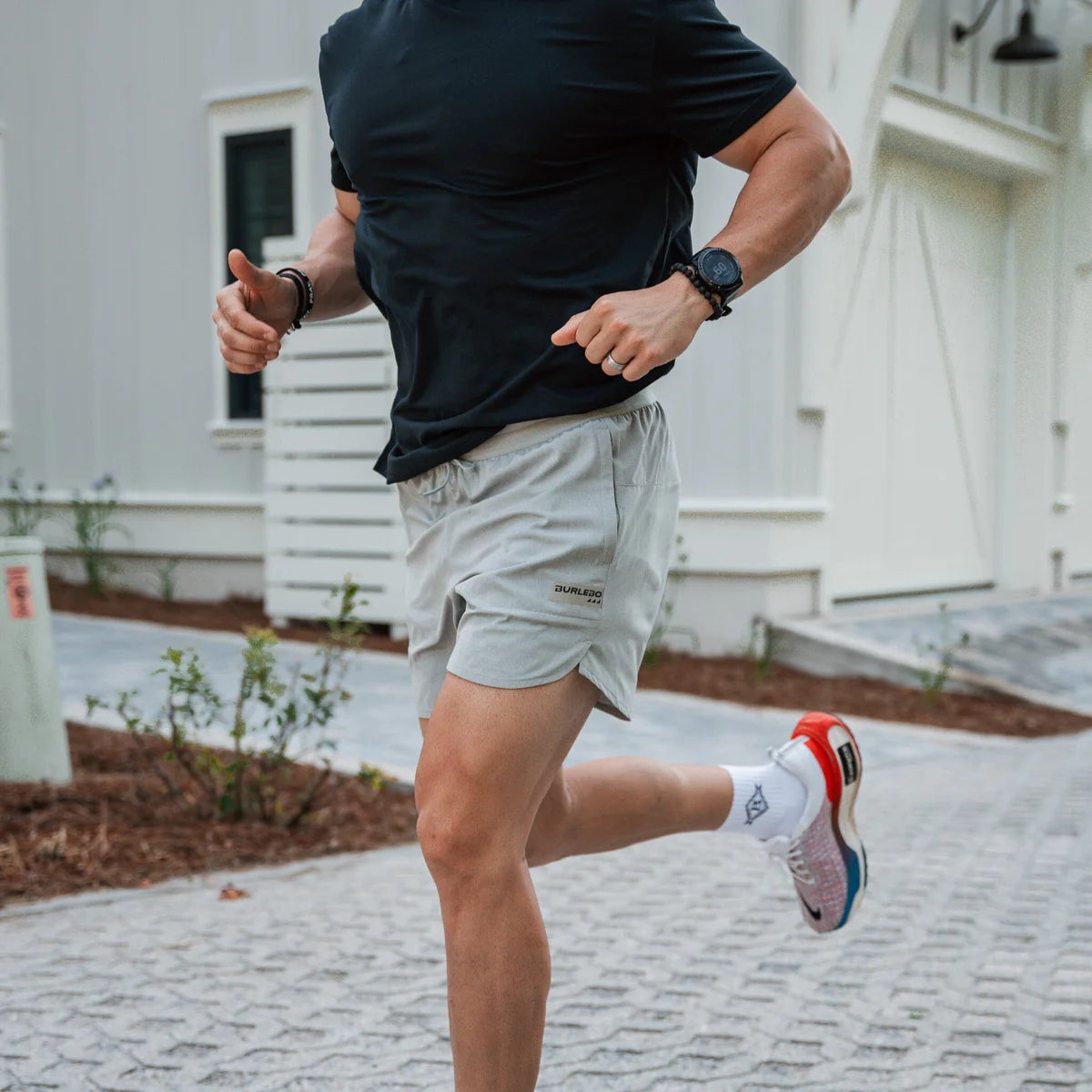 Burlebo Men's Training Short - Heather Light Grey