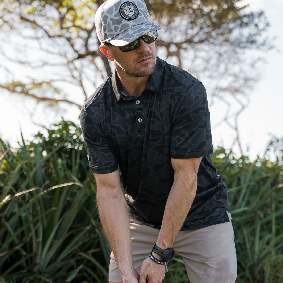 Men's Burlebo Performance Polo - Black Camo