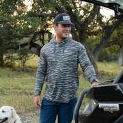 Men's Burlebo Performance Hoodie - Tiger Stripe Camo - Wetland