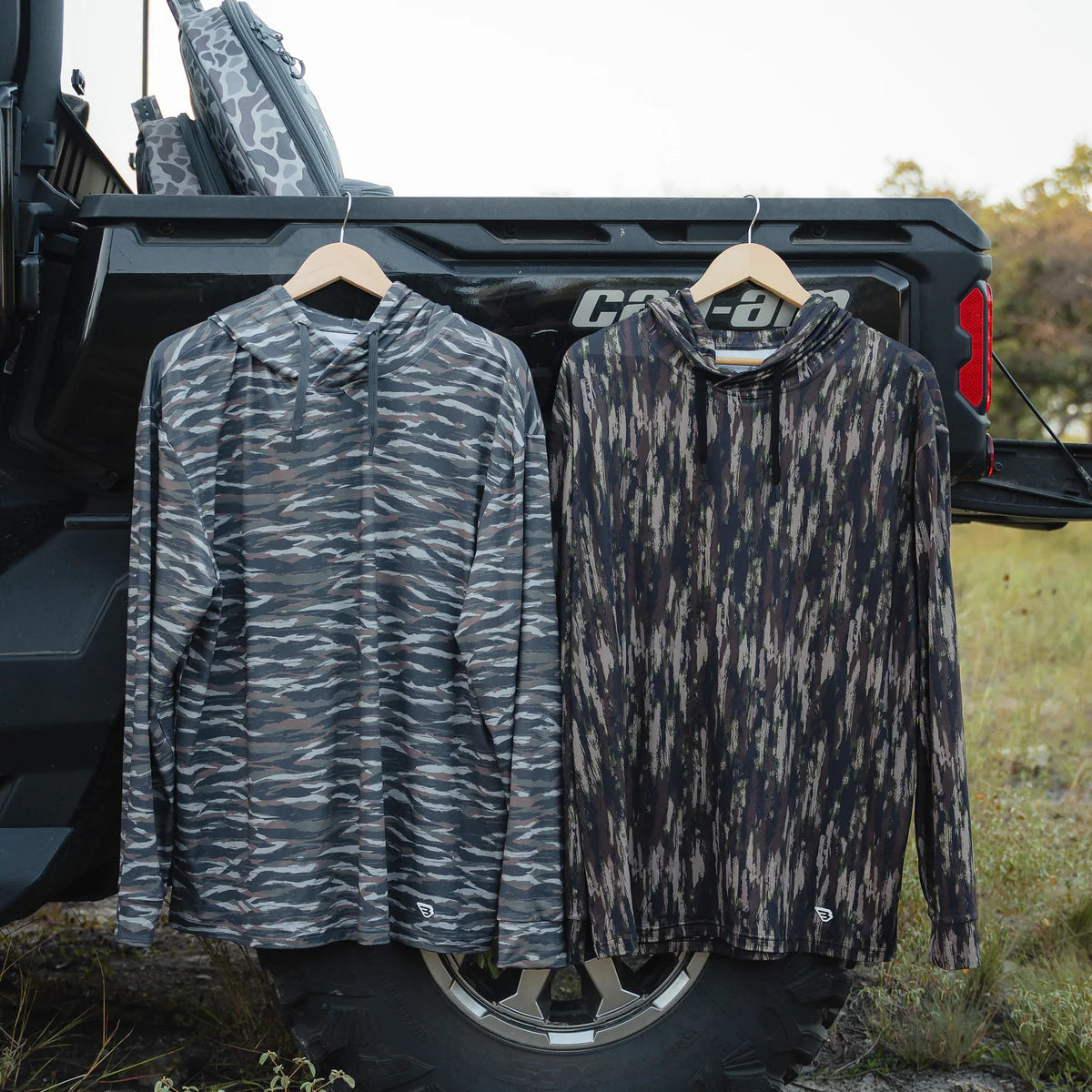 Men's Burlebo Performance Hoodie - Tiger Stripe Camo - Wetland