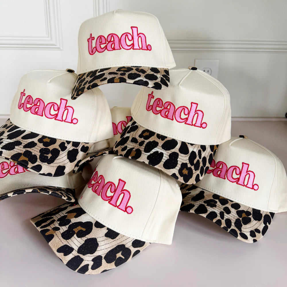 Teach Leopard Trucker Hat