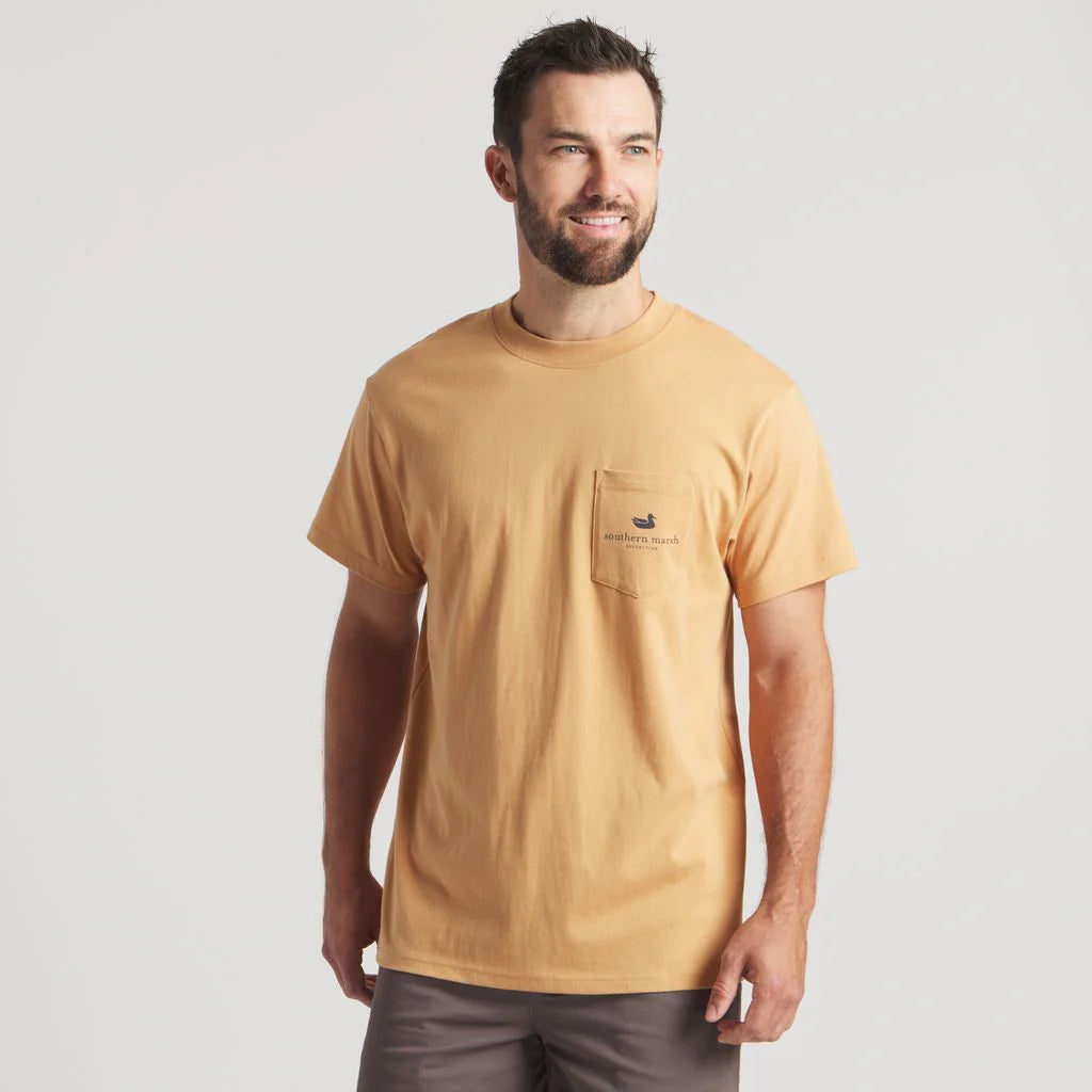 Men's Southern Marsh Heritage Engraved T-Shirt in Camel
