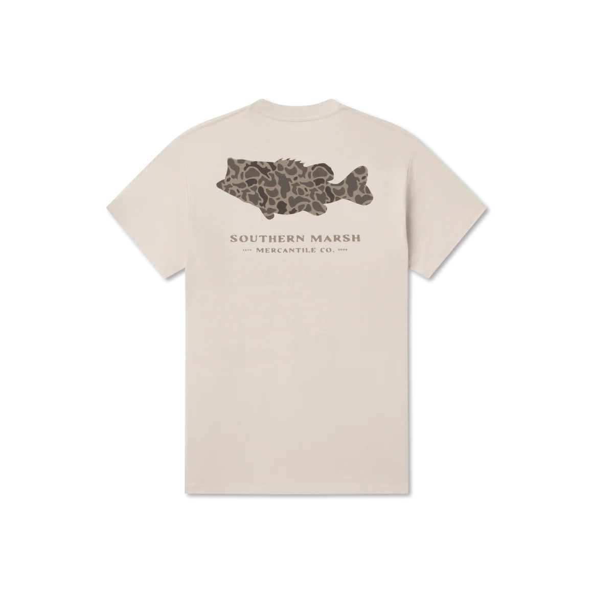 Southern Marsh Camo Bass T-Shirt in Ash Gray