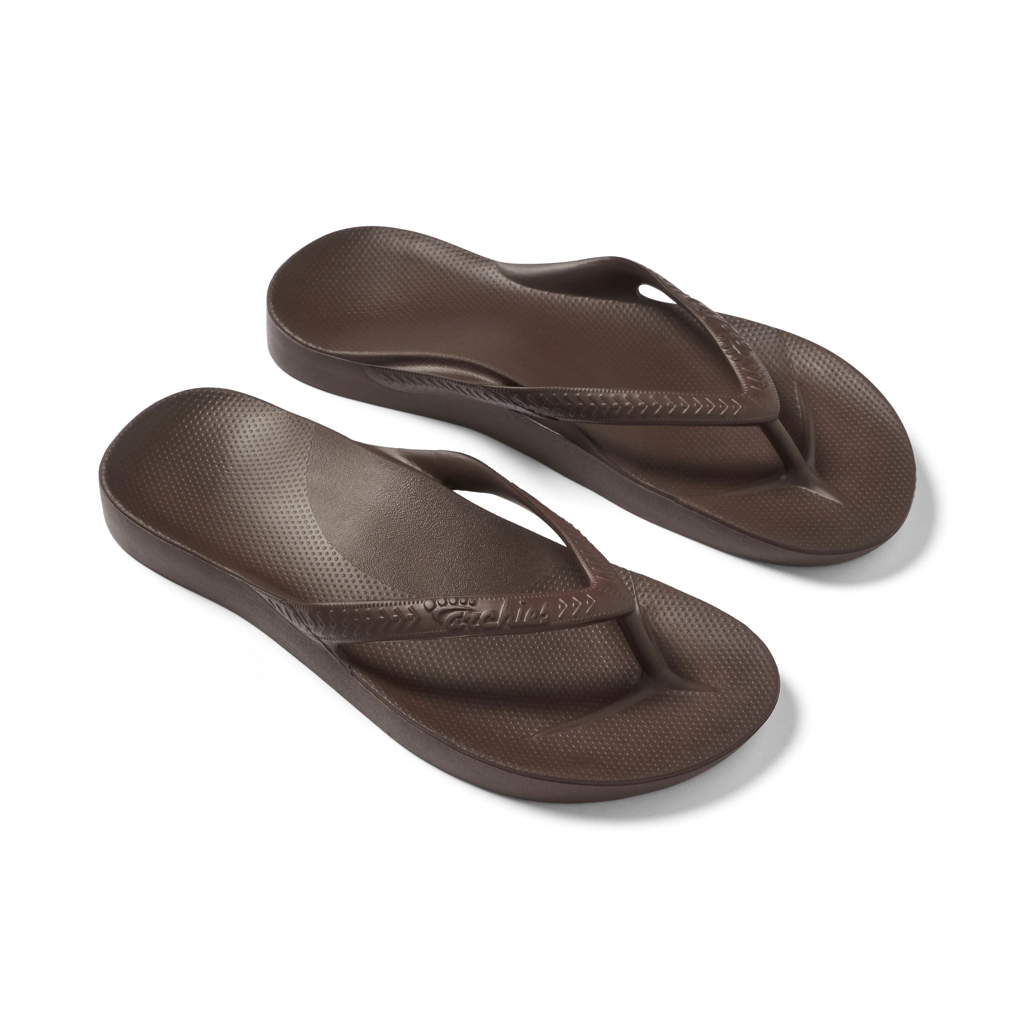 Archies Unisex Arch Support Flip Flops - Brown