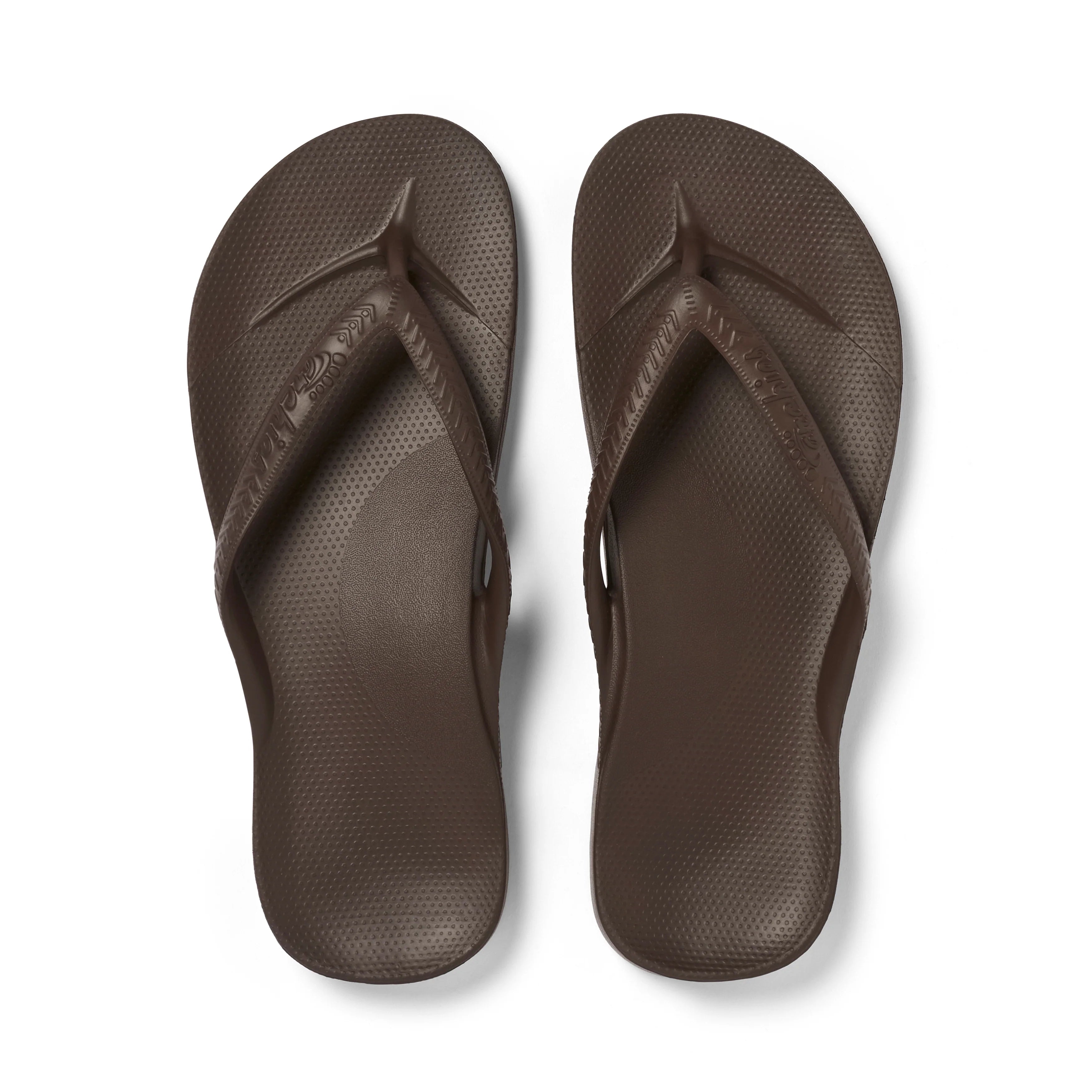 Archies Unisex Arch Support Flip Flops - Brown