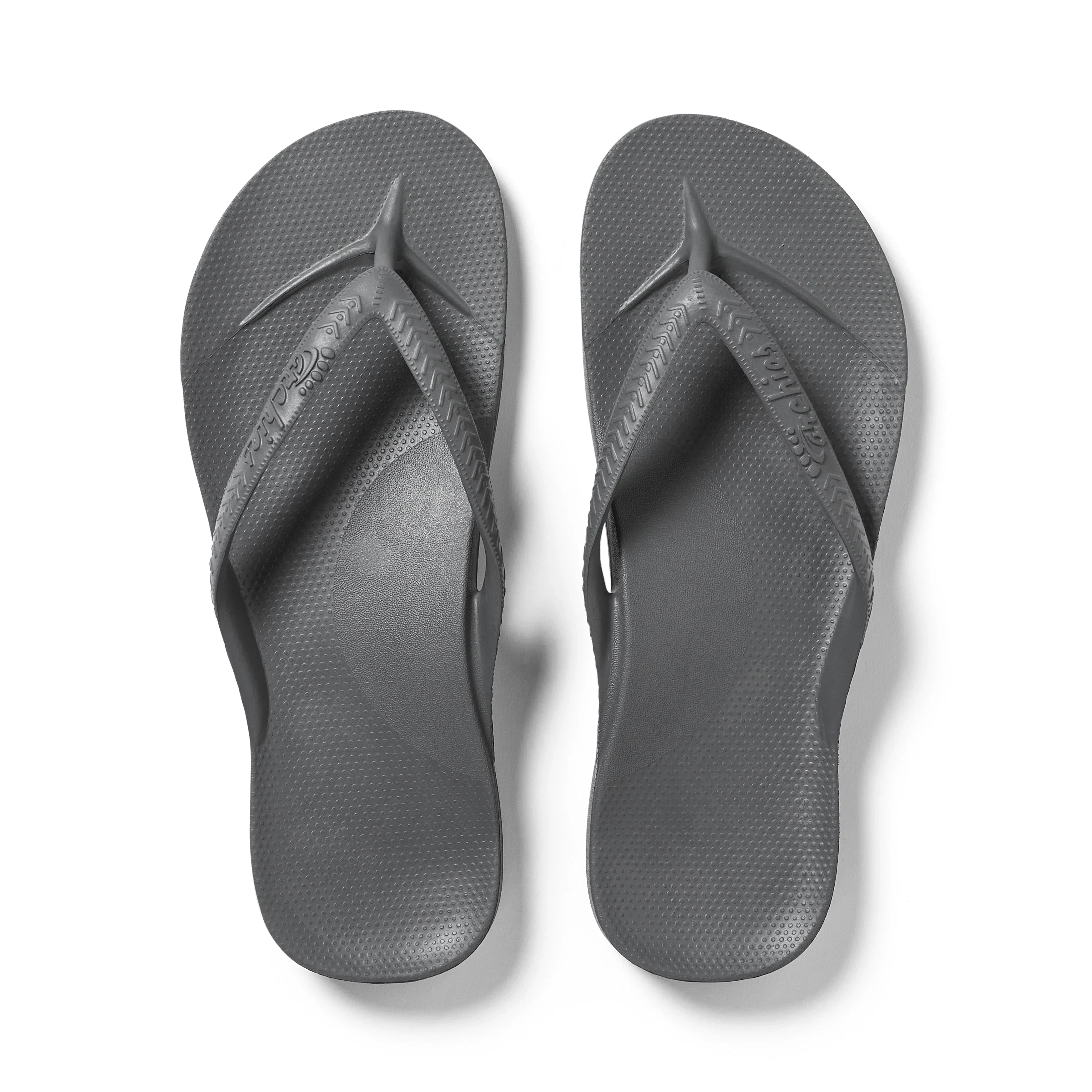 Archies Unisex Arch Support Flip Flops - Charcoal