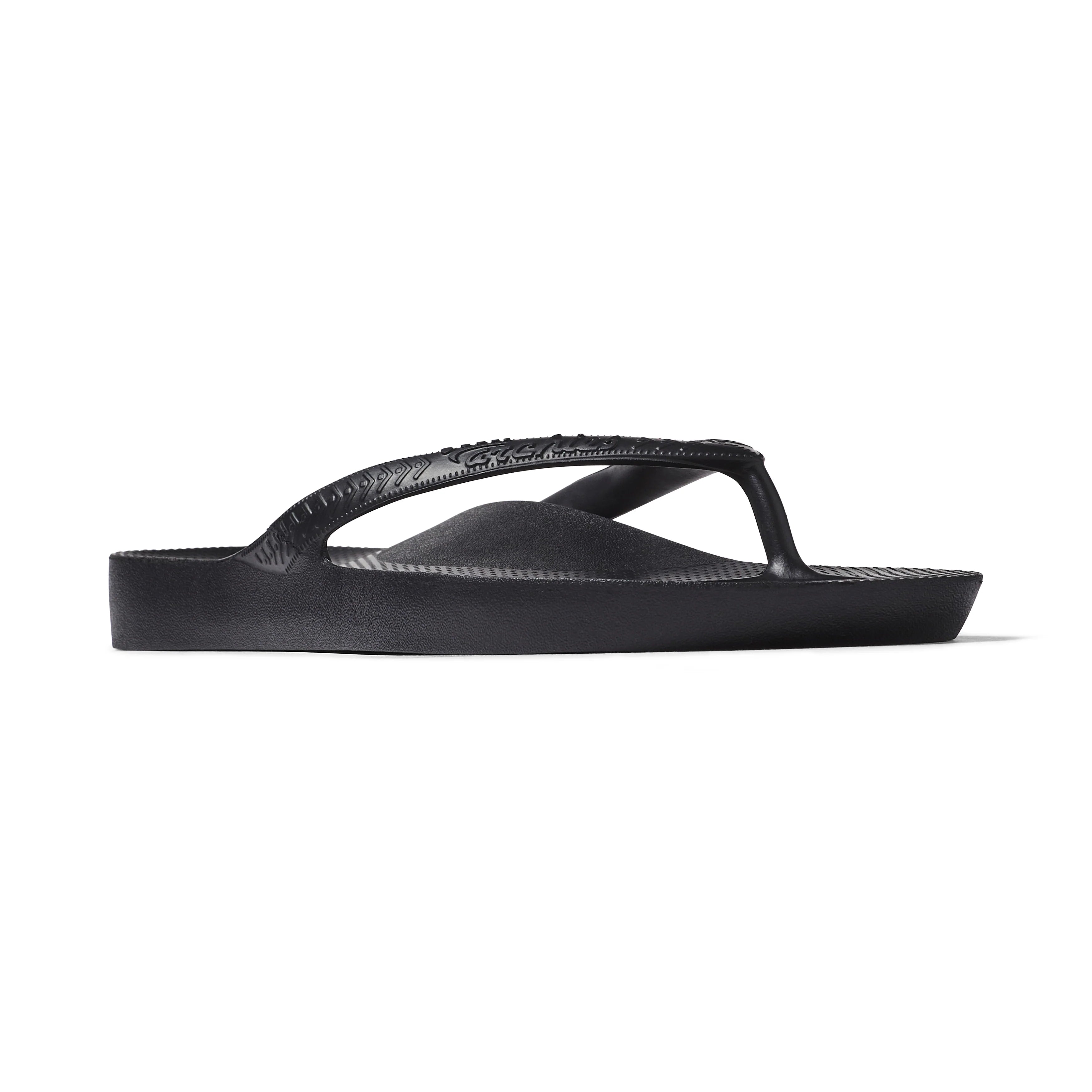 Archies Unisex Arch Support Flip Flops - Black