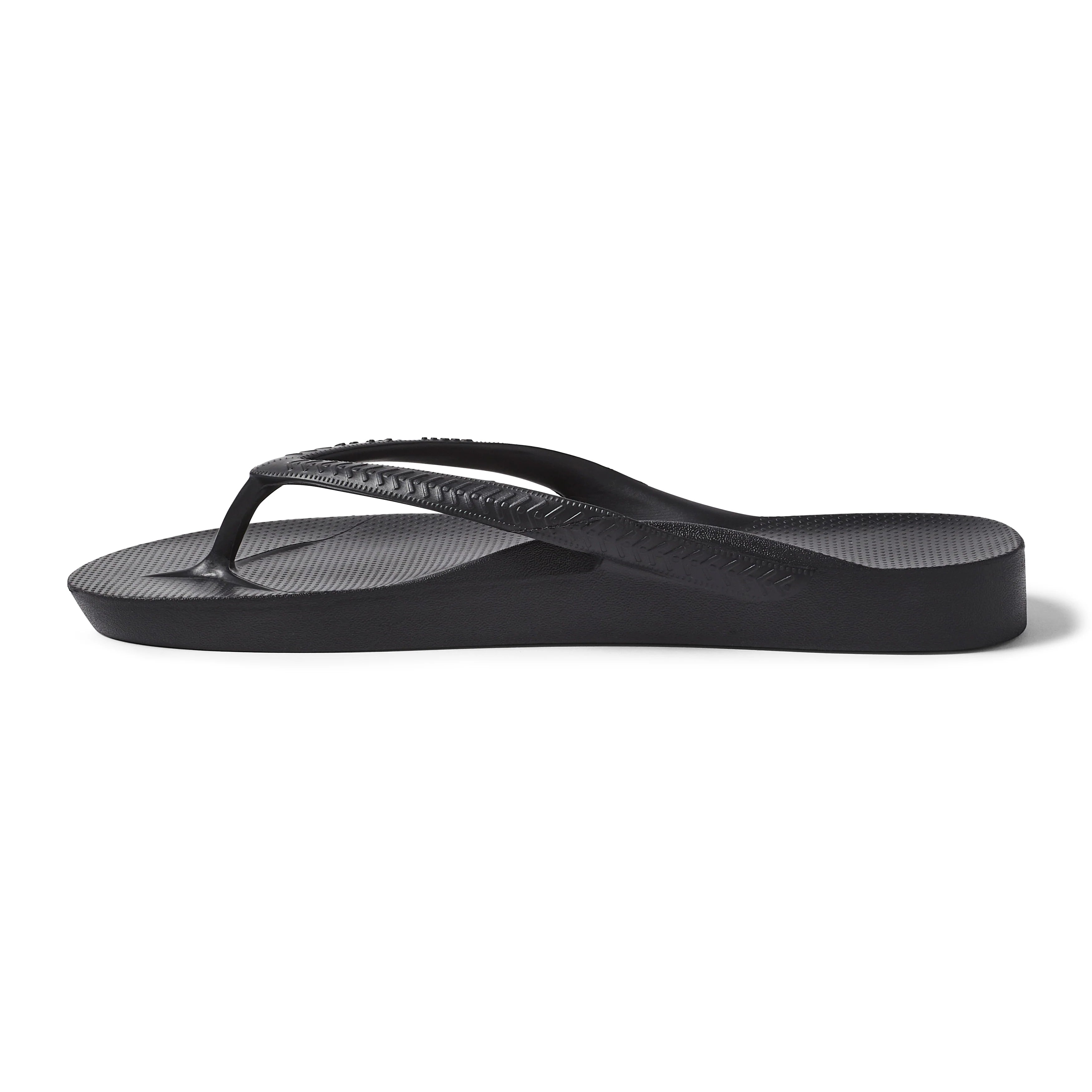 Archies Unisex Arch Support Flip Flops - Black