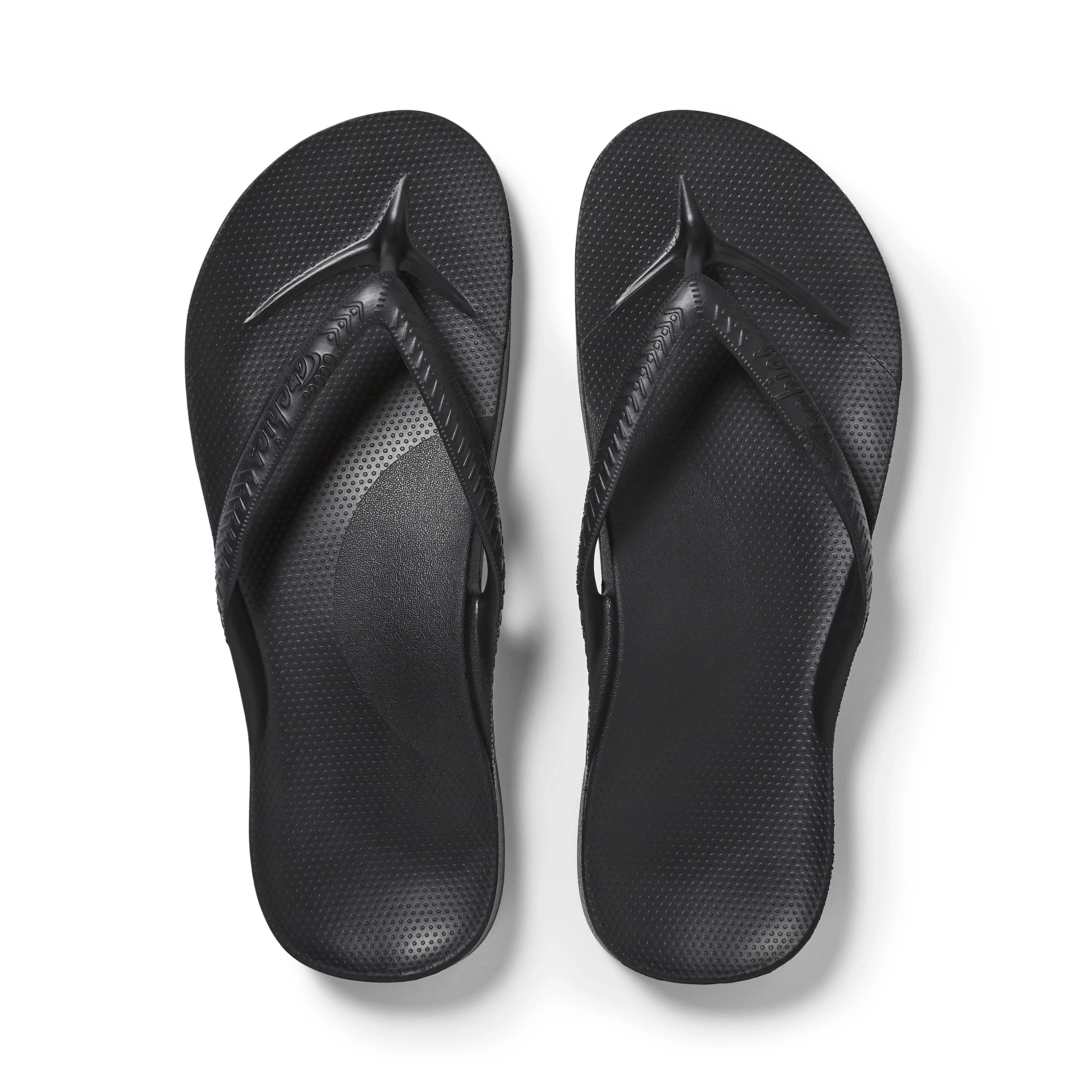Archies Unisex Arch Support Flip Flops - Black