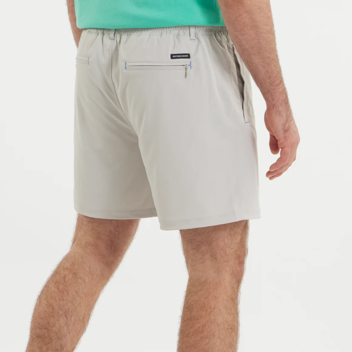 Southern Marsh Men's Billfish Lined Performance Short in Light Gray
