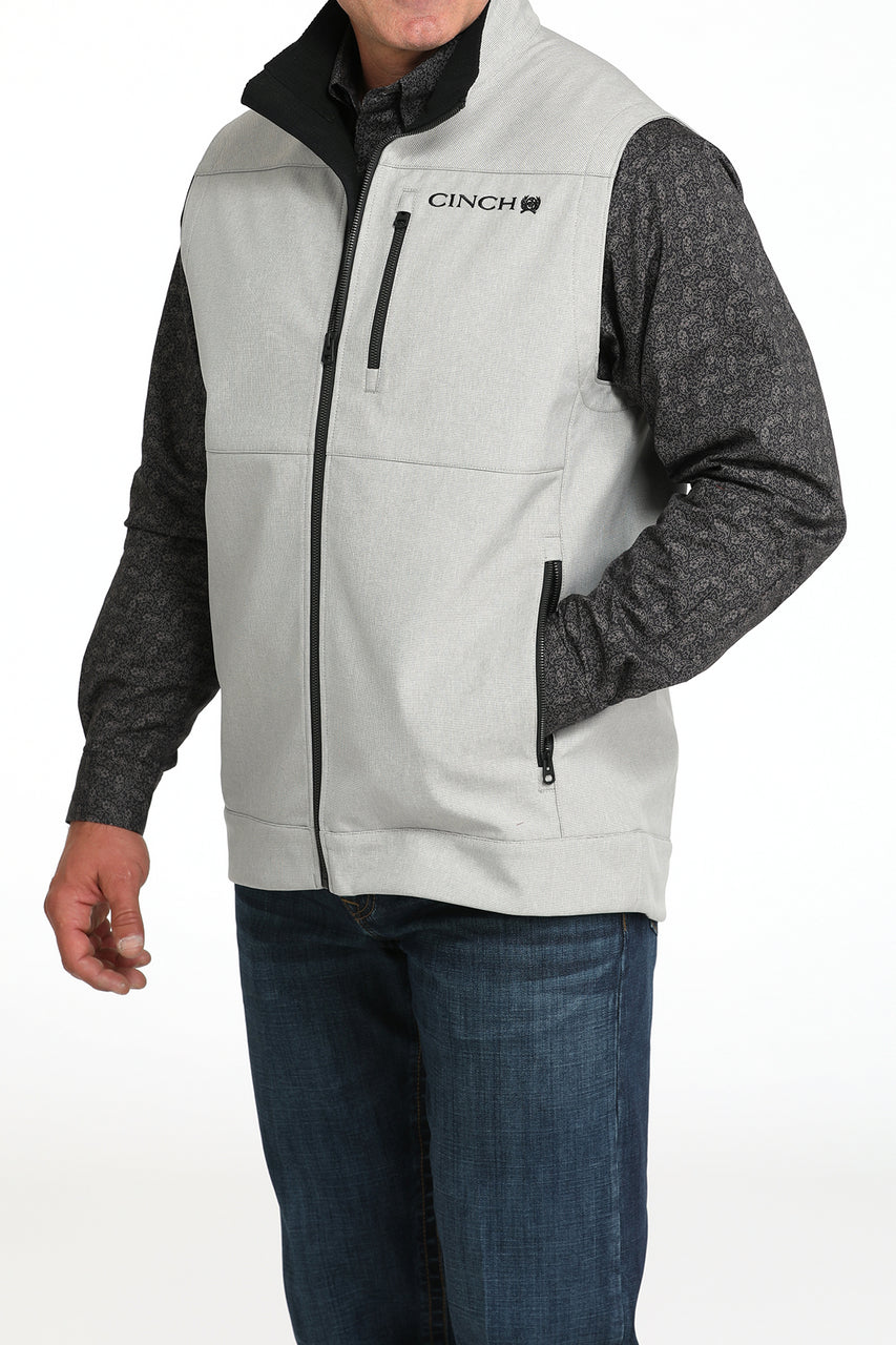 Men's Cinch Bonded Solid Grey Softshell Vest