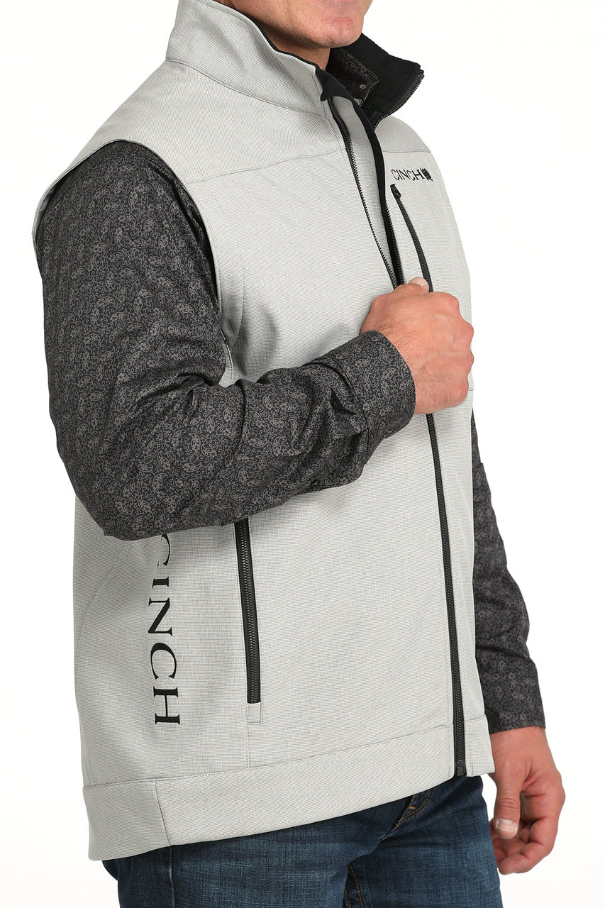 Men's Cinch Bonded Solid Grey Softshell Vest