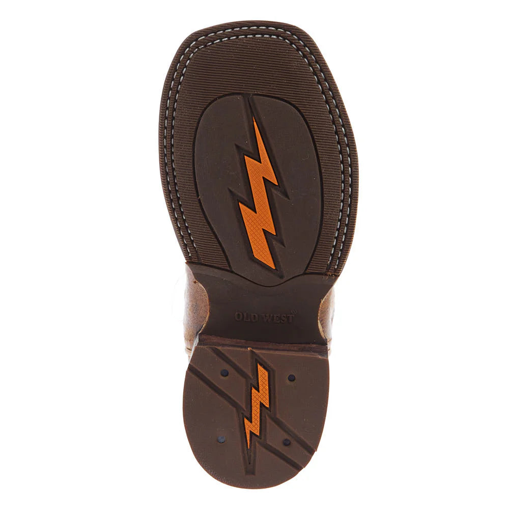 Old West Youth Square Toe Western Embroidery Boots