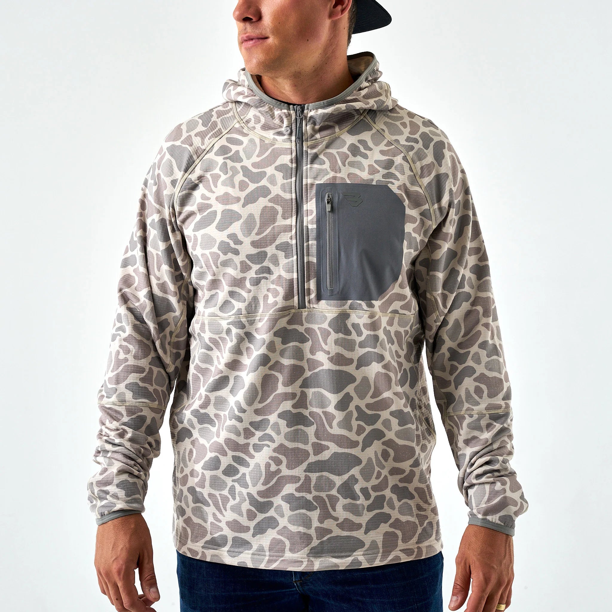 Men's Burlebo Blaze Tech Quarter Zip - Classic Deer Camo