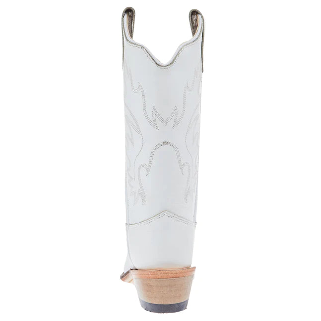 Girl's Old West All Over White Almond Toe Cowboy Boot