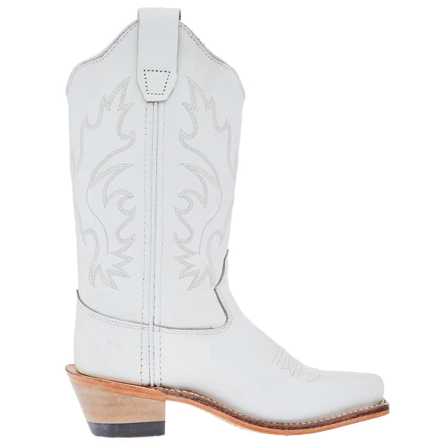 Girl's Old West All Over White Almond Toe Cowboy Boot